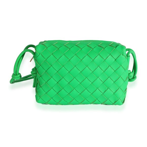 Bottega Veneta Handbags - Bottega Veneta Parakeet Intrecciato Leather Mini Loop